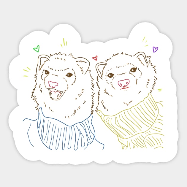 ferrets Sticker by ASSAMI